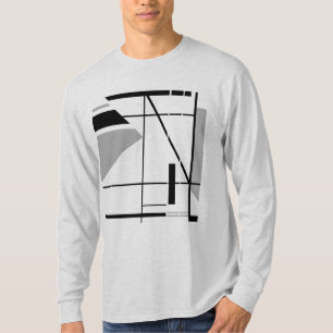 Grey Black Contemporary Bold Geometric Abstract T-Shirt