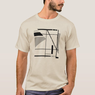 Grey Black Contemporary Small Geometric Abstract T-Shirt