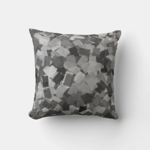 Grey Black Cubism Abstract Pattern Cushion