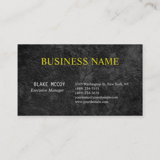 Grey Black Elegant Pattern Classical Professional Business Card (Front)