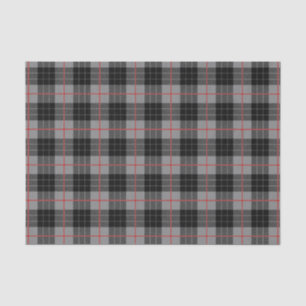Grey black flannel plaid tartan  tissue paper