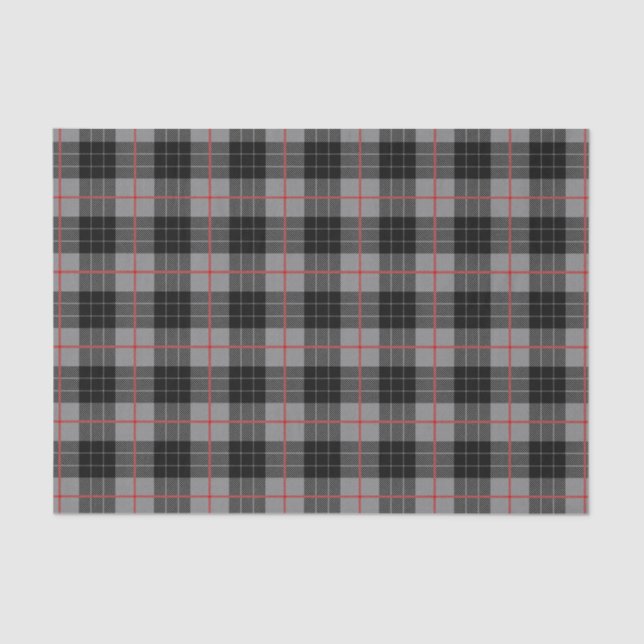 Grey black flannel plaid tartan  tissue paper (Front)