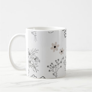 Grey Black Floral Moody Y2K Winter & Fall  Coffee Mug