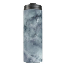 Grey Black Gold Smoke Marble Thermal Tumbler