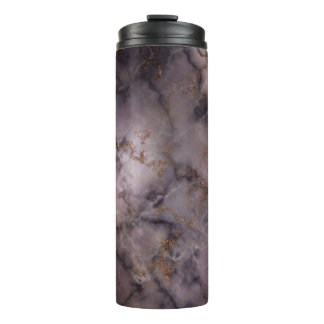 Grey Black Gold Smoke Marble Thermal Tumbler