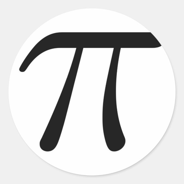 Grey Black Grey Yellow Orange Pi 3.14 symbol Math Classic Round Sticker (Front)