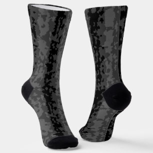 Grey Black Irregular Abstract Pattern Design Socks