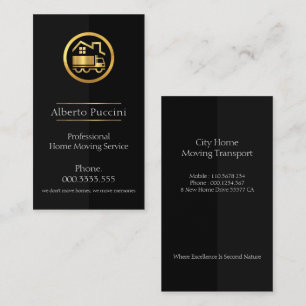 Grey-Black Layers Home Moving Business Card