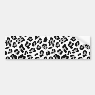 Grey Black Leopard Animal Print Pattern Bumper Sticker