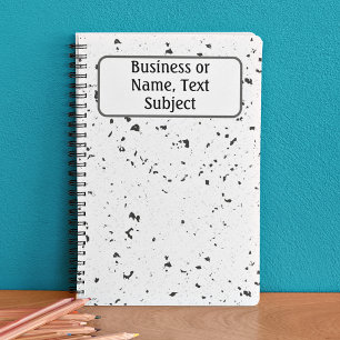 Grey & Black Marble Chips Terrazzo Pattern, Notebook
