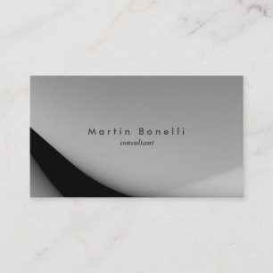 Grey Black Modern Minimalist Plain Simple Business Card
