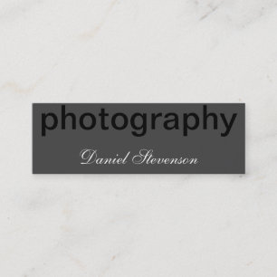 Grey Black Out Skinny Photography Business Card