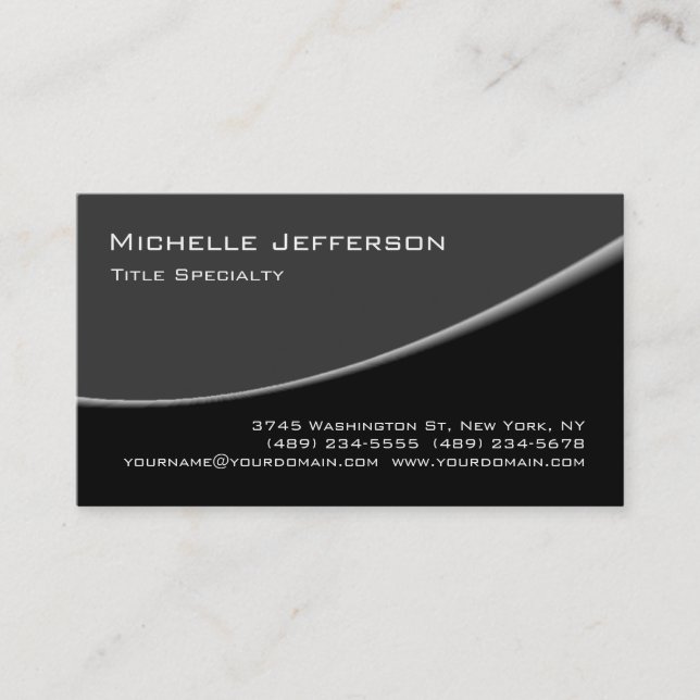 Grey Black Pattern Trendy Business Card (Front)