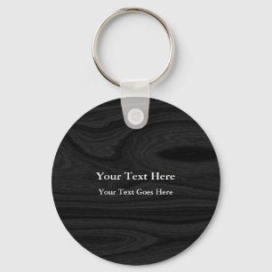 Grey Black Plain Elegant Modern ADD TEXT Key Ring