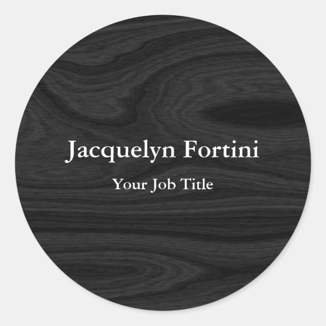 Grey Black Plain Elegant Modern Minimalist Classic Round Sticker (Front)