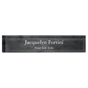 Grey Black Plain Elegant Modern Minimalist Nameplate