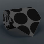 Grey Black Polka Dots Pattern Tie<br><div class="desc">Black large polka dots on an anthracite background.</div>