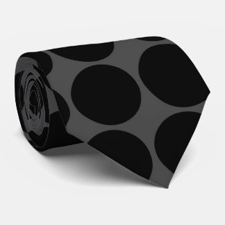 Grey Black Polka Dots Pattern Tie