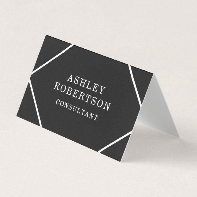 Grey Black Professional Stylish Trendy Minimalist Business Card (Front)