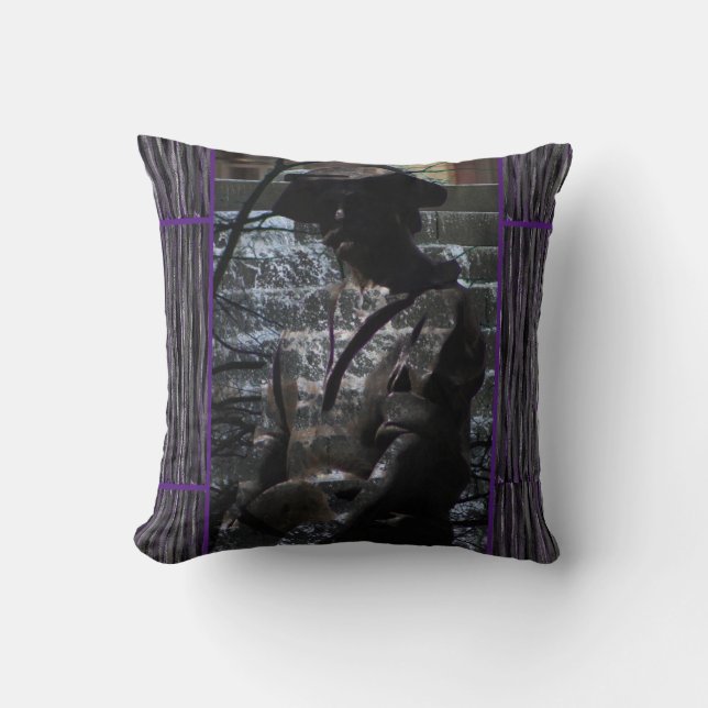 Grey Black Purple Decorative Throw Pillow for Sofa (Front)