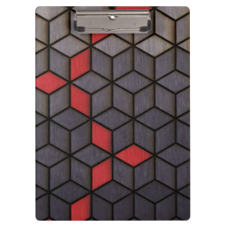 Grey Black Red Cubes Clipboard