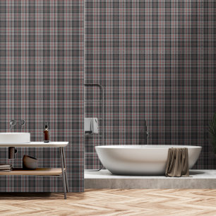 Grey Black Red Large Tartan Plaid Wallpaper