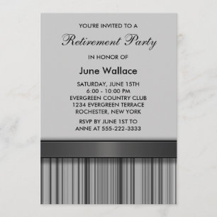 Grey Black Retirement Party Invitation