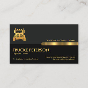 Grey Black Retro Columns Logistics Truck Driver Business Card