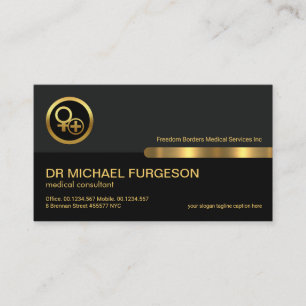 Grey Black Retro Layer Gold Line PR Communications Business Card