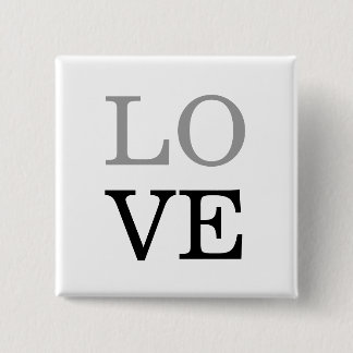 Grey Black Script Love Wedding  15 Cm Square Badge