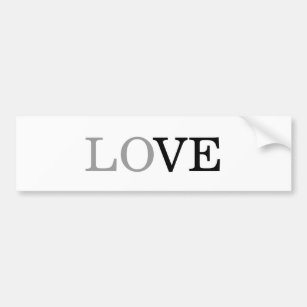 Grey Black Script Love Wedding  Bumper Sticker