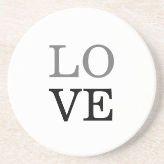 Grey Black Script Love Wedding Coaster