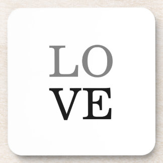 Grey Black Script Love Wedding  Coaster