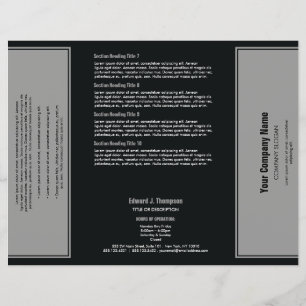 Grey Black Simple Border Brochure