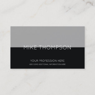 grey & black, simple, cool & modern business card
