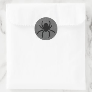 Grey Black Spooky Halloween Spider Favour Stickers