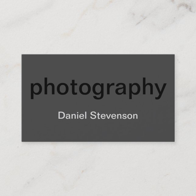 Grey Black Standard Photography Business Card (Front)
