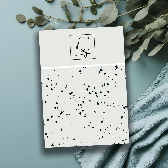 Grey Black Terrazzo Texture 2 Stud Earring Display Business Card (Creator Uploaded)