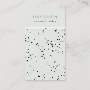 Grey Black Terrazzo Texture Band Necklace Display Business Card