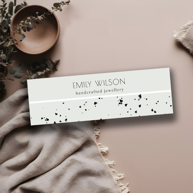 Grey Black Terrazzo Texture Stud Earring Display Mini Business Card (Creator Uploaded)