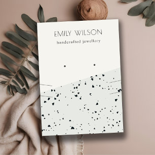 Grey Black Terrazzo Texture Stud Earring Necklace Business Card