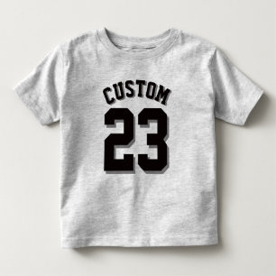 Grey & Black Toddler Sports Jersey T-Shirt