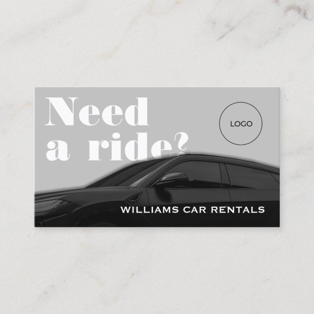 Grey black tone elegant professional automotive  business card (Front)