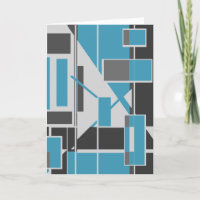 Grey Black Turquoise Abstract Subway Map MCM Look