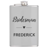 Grey Black Wedding Bridesman Personalised