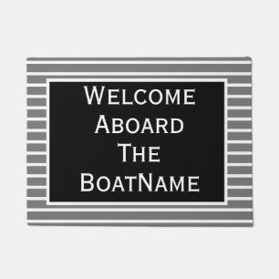 Grey & Black Welcome Aboard Boat Doormat