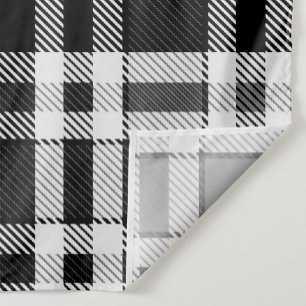 Grey Black White Flannel Plaid Tartan Design  Fabric