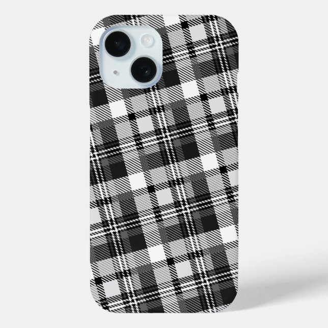 Grey Black White Madras Plaid Design  Case-Mate iPhone Case (Back)