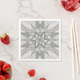 Grey black white Mosaic Triangle retro Pattern Napkin