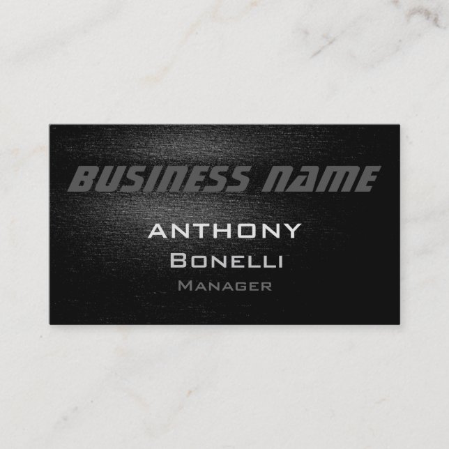 Grey Black White Pattern Modern Business Card (Front)